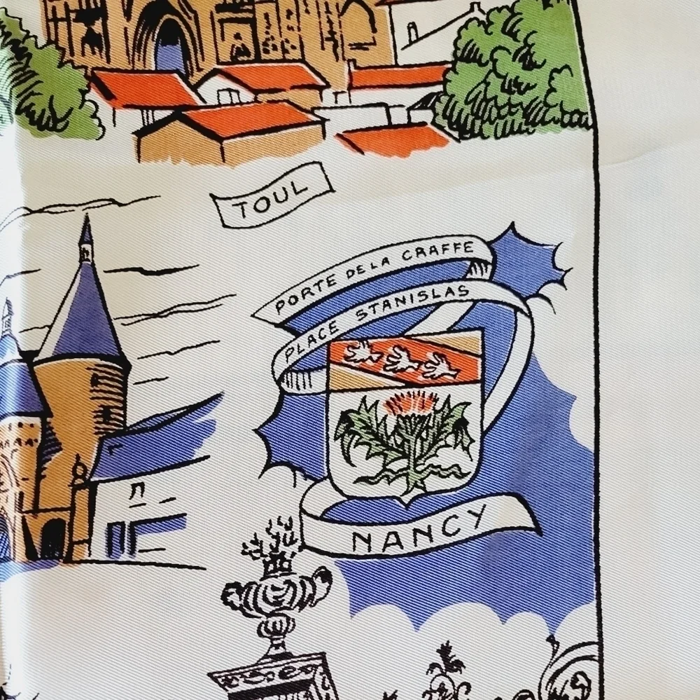 France map silky fabric acetate cream‎ color scarve with map